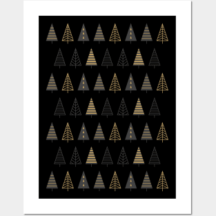 MODERN CHRISTMAS TREES Posters and Art